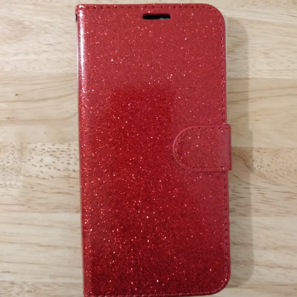 Red glitter phone case (Motorola e5 plus)